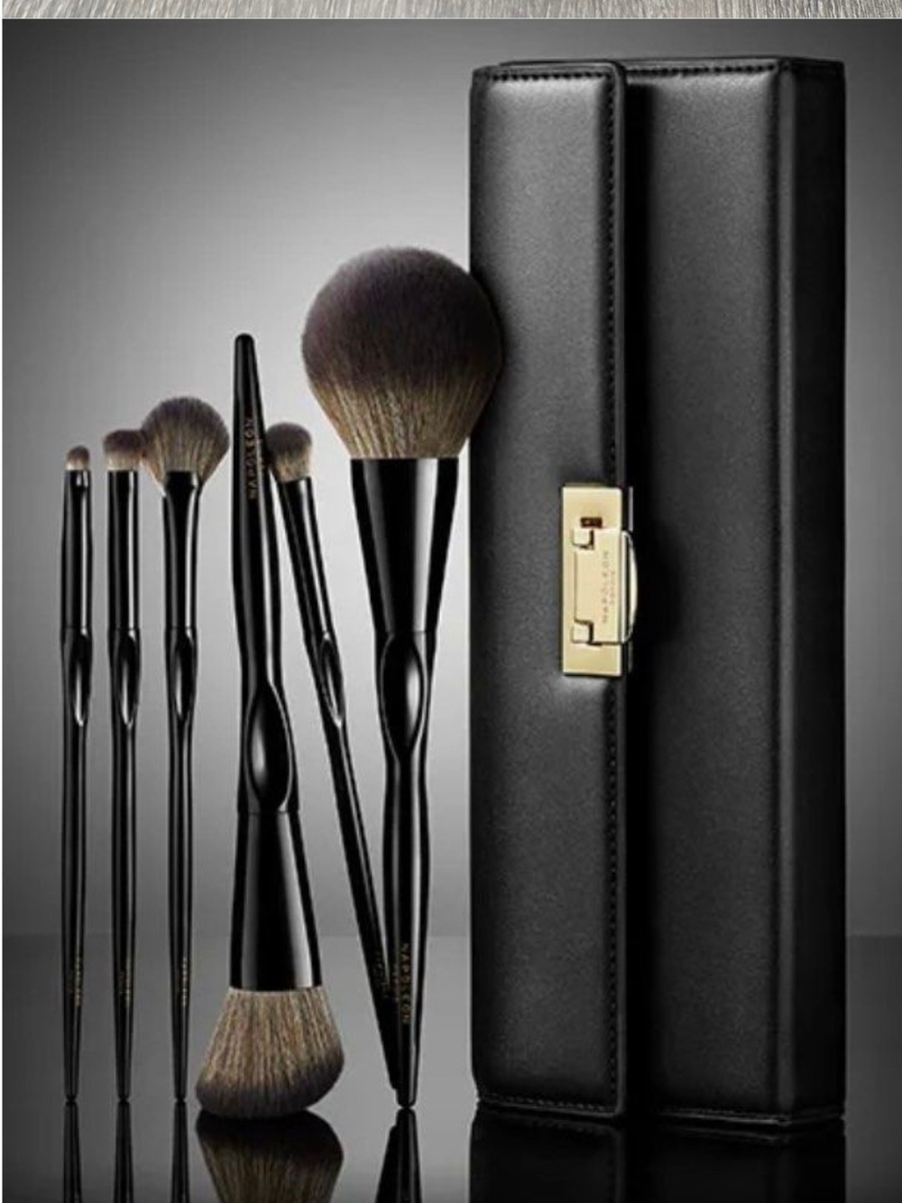 Napoleon Perdis Black and Gold Makeup Brush Set Gift Box